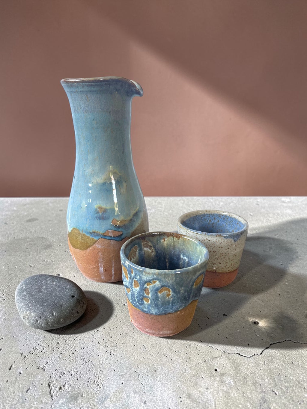 Set Para Dos #2 - Jarra 500 ML + Vasos en Gres